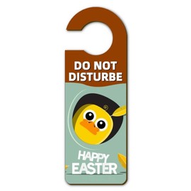 DIYthinker Happy Easter Festival de Pascua amarilla de cultura de pollo, etiqueta para colgar la puerta de la habitación