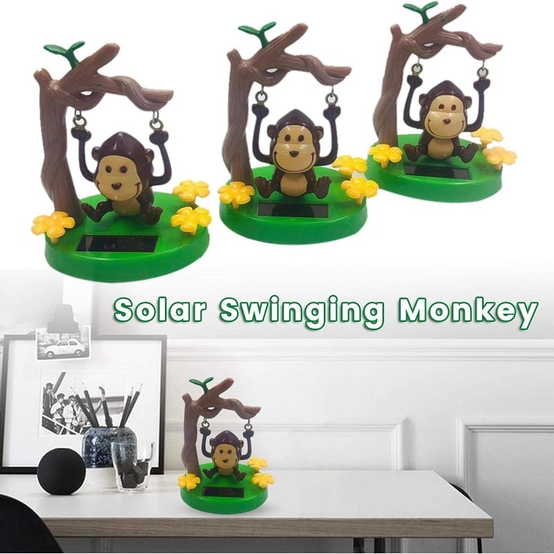 Solar Powered Dancing Monkey, Solar Monkey Swinging Animated Bobble Dancer