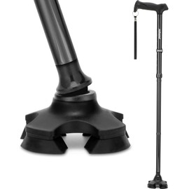 REHAND Walking Cane for Men & Women - Foldable, Adjustable, Lightweight, Self Standing Pivot Walking Cane, Soft Handle Grip, with Travel Bag, Walking Sticks for Seniors & Adults