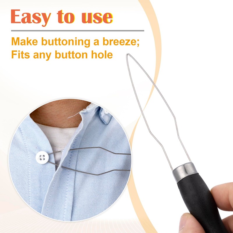 STSTR Easy Button Hook, Steel Button Helper Tool for Elderly,