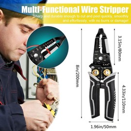 szhdxsy Multifunctional Wire Cutter and Stripper, 9-in-1 Wire Stripper Tool, Crimper, Cable Tool with Stripping, Cutting, and Crimping Functions, Wire Splitting and Winding