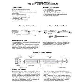 Penn State Industries PKBIGAB Big Ben Cigar Twist Ballpoint Pen Kit Woodturning Project (1, Antique Brass)