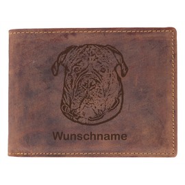 Greenburry Leather Wallet with Dog Motif Carne Corso, Dog motif with desired name, Vintage