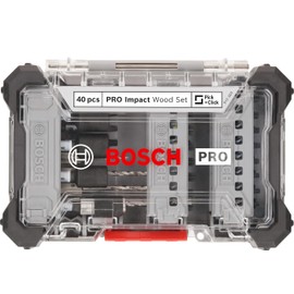 Bosch 40 x PRO Impact Screwdriver Bits and Wood Drill Bits Mixed Set, 40 Pieces (for Softwood, Hardwood, 200 x 107 mm, Professional Accessories Screwdriver, Screwdriver)