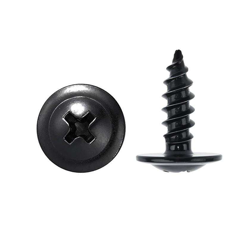 Bopowo(100pcs) #8×1/2" Black Truss Head Wood Screws Quick Metal Self