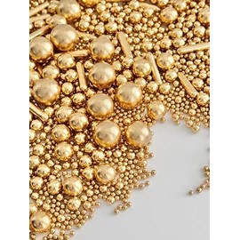 Gold Metallic Sprinkles Mix - Halal, Vegan, Gluten & Dairy-Free (90, Grams)