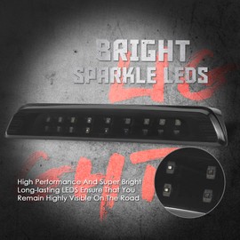 3rd Third Tail Rear Brake Light Replacement For 2007 2008 2009 2010 2011 2012 2013 2014 2015 2016 2017 2018 Toyota Tundra Third Center Cargo Reverse Rear LED 3rd Stop Bar Taillight (Black Smoke)