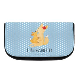 Mr. & Mrs. Panda Cosmetic Bag Fox Mum & Child - Gift, Grandma, Mum, Favourite Daughter, Sister, Brother, Best Daughter, Mum Daughter Relationship, blue, Hand Drawn