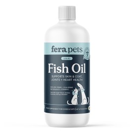 Fera Pet Organics Omega 3 Wild Caught Fish Oil for Dogs & Cats, 16 Oz, EPA & DHA Essential Fatty Acids, Vet Created, Vitamin E, Promotes Healthy Skin & Coat, Joint Support & Immune Health, 96 Servings