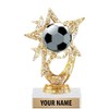 5.5" Gold Glitter Soccer Ball Trophies, Custom Astral Star Soccer