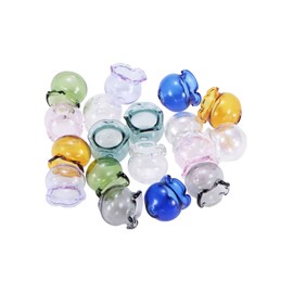 M METERXITY 18-Pack Glass Jellyfish Beads, 17x16mm Glass Wind Bell Bead Caps, Wind Chimes Bead Caps for DIY/Earring Dangle Pendant/Making Wind Chimes Craft [9 Colors]