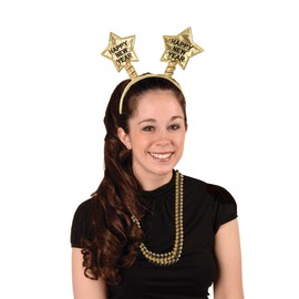 Black & Gold Party Beads - Small Round