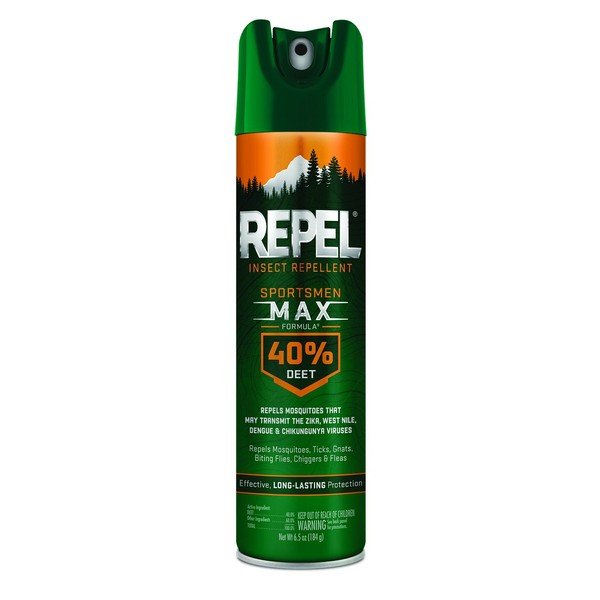Repel Insect Repellent Sportsmen Max Formula 40% DEET 6.5 Ounces, Aerosol, 6 Pack
