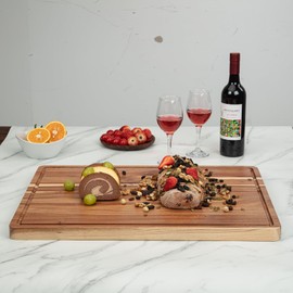 Garvee 24 x 18 In Extra Large Acacia Cutting Board for Kitchen, Countertop Cutting Board with Juice Groove, Chopping Boards for Meal Prep and Serving, Wooden Carving Board for Turkey