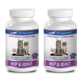 Pet Supplements Joint Care for Cats - CAT Hip and Joint Health - Advanced Support CAT Formula - Healthy Chewy Treat - cat glucosamine Chews - 2 Bottle (240 Chews)