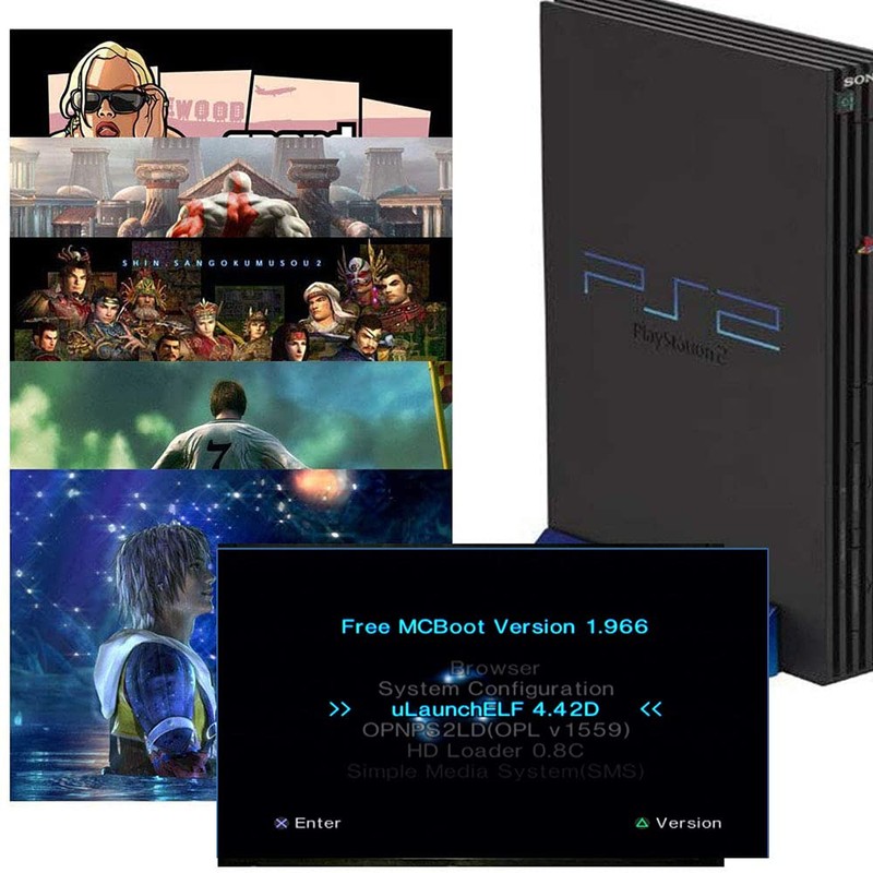 PS2 FMCB Free McBoot Card v1.966 Meory Card 64 MB