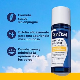 PanOxyl Exfoliante aclarante con ácido salicílico al 2%, exfoliante líquido BHA para cara, desatasca, minimiza la apariencia de los poros, las algas a