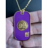 D9 Greeks Omega Psi Phi Double Sided Dog Tag Purple