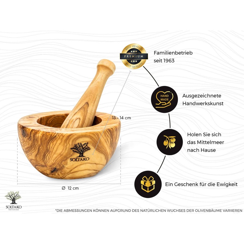 Olive Wood Mortar & Pestle Set "The Iconic Mortar"