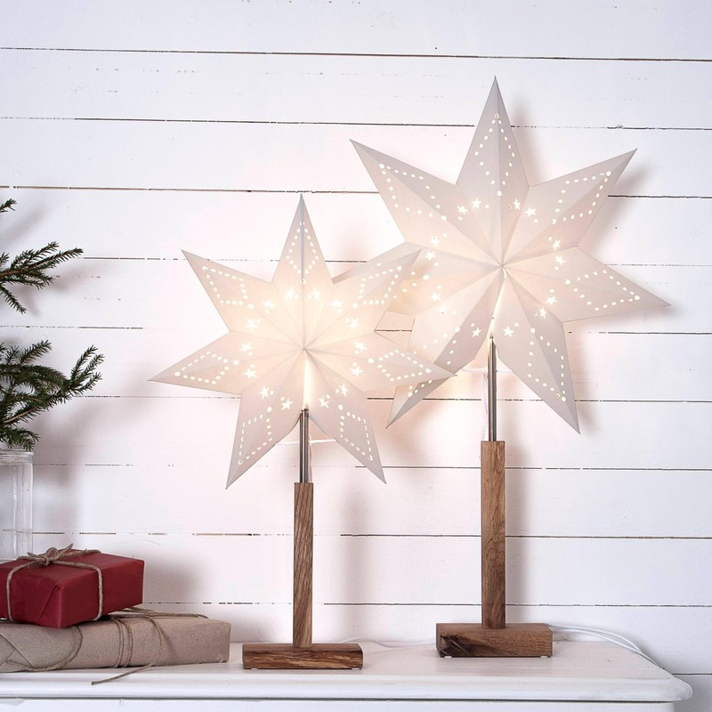 EGLO Table Lamp with Poinsettia, Decorative Star Illuminated Paper with