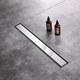 AVSIILE Linear Shower Floor Drain, 30 Inch Brushed Nickel 304 Stainless Steel Bathroom Drains Kit, Rectangular Shower Trench Drain with Reversable Tile-in Pattern Drain Cover & Hair Catcher