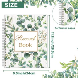 Eucalyptus Record Book Sage Greenery Teacher Record Book Green Leaves Record Book Office Supplies Favors Gift for Teacher Classroom Eucalyptus Decor Double-Sided Color Printing 9’’X11’’ (65 pages)