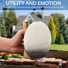 RTT Stainless Steel Burger Press-Engraved Letter Customized Gift idea,6 inch Round Burger Smasher, Professional Griddle Accessories Kit, Grill Press Perfect for Flat Top Griddle Grill Cooking