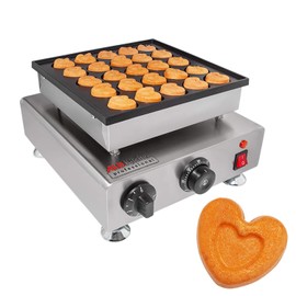 ALDKitchen Mini Dutch Pancake Maker | Poffertjes Iron | Nonstick | 110V (25 Heart-Shaped)