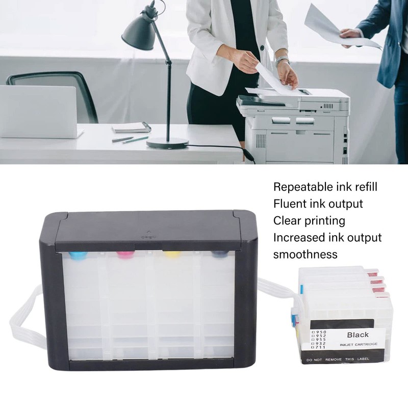 FTVOGUE Continuous Ink Supply Cartridge, Color Refill Printer with Permanent