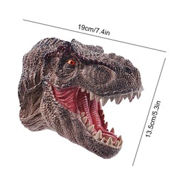 Andux Dinosaur Hand Puppet Realistic Soft Rubber Interactive Role Play Hand Puppet Toy DWSO-01 (Brown)