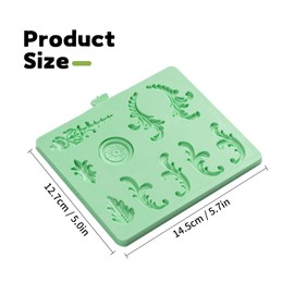 KALAIEN Baroque Silicone Molds Scroll Fondant Molds,1 Pcs Clay Mold for Air Dry,Crafts,Resin,Plaster,Candle Mold (Style 1)