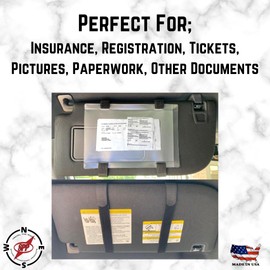 Florida, Document Holder for Vehicle Visor. Perfect for Insurance & Registration. Royal Blue Back, Orange Stretch Band, Orange Buckle, Made in USA