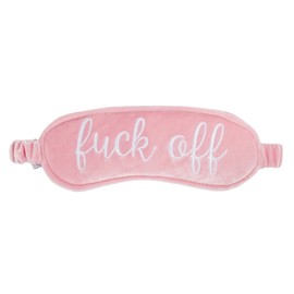 Vivid Hue Sleep Mask for Women Velvet Sleeping Mask Travel Nap Lightweight Blindfold Eye Mask Funny Embroidery (Fu*k Off)