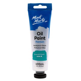 Mont Marte Oil Paint Premium, 3.4 US fl.oz (100ml) Tube, Emerald Green, Heavy Body Paint, Artist Quality, Good Coverage, Excellent Tinting Strength, Ideal for Painting Canvas