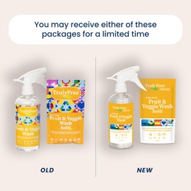 Truly Free Fruit and Vegetable Wash - Veggie Wash Removes 99% of Dirt & Wax | Plant-Based Produce Cleaner Spray | No Aftertaste, Refillable, Made in USA | Fragrance-Free, 16oz