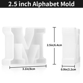 Gartful Resin Letter Molds, M Capital Alphabet Epoxy Resin Mold, Thick 3D Silicone Letter Molds for Making Letters, Word Sign Art, DIY Crafts, Making Candle, Party, Home Decor