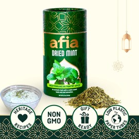 Afia - Dried Mint Seasoning | Dried Mint for Cooking, Mediterranean Pantry Spice for Middle Eastern Dishes, Meals and Cuisine | Premium Middle Eastern Spices (1pk, 0.7oz)