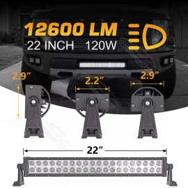 DY Lower Bumper 22" Fog LED Spot Flood Light Bar For Ford F-150 F-250 F-350 Truck
