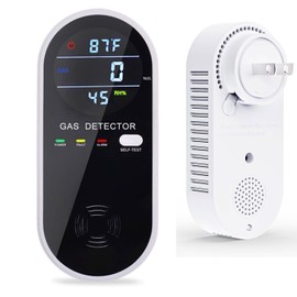 KH Alert Natural Gas Detector, 3 in 1 Plug-in Propane Gas Detector(Gas, Temperature and Humidity Display), Combustible Gas Detector for Home & RV Gas Leak Detector for LNG, LPG, Methane