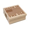 Made in The USA with Flag Square Rubber Stamp for