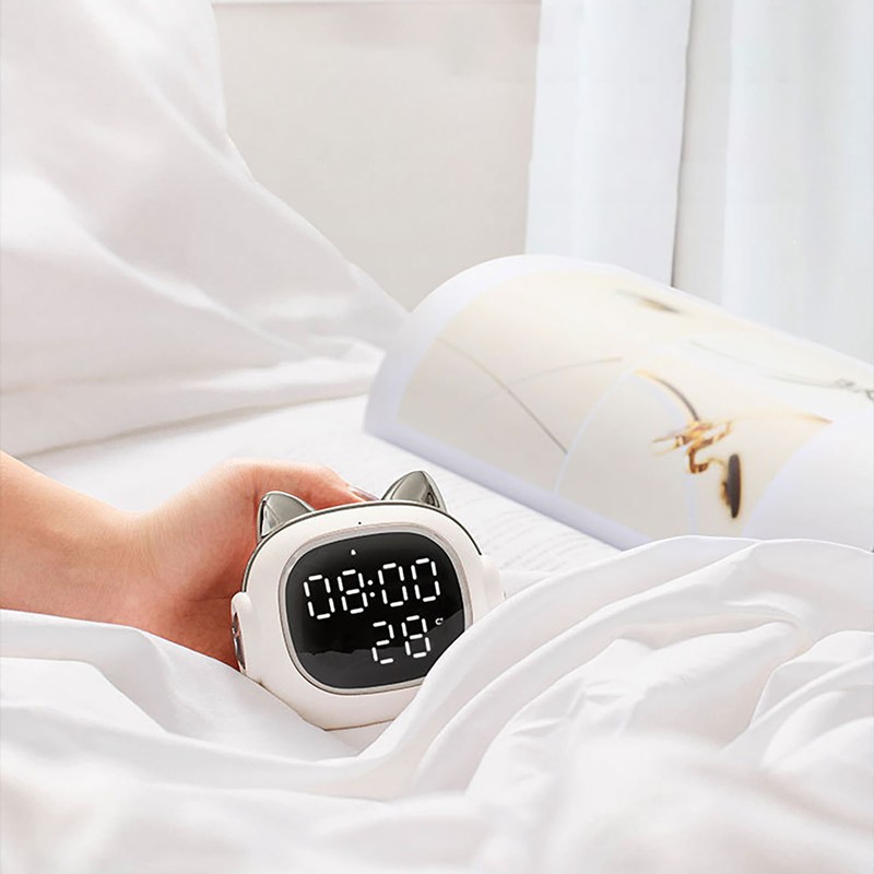 Intelligent Mini Alarm Clock with Bluetooth Speaker Night Light Cute