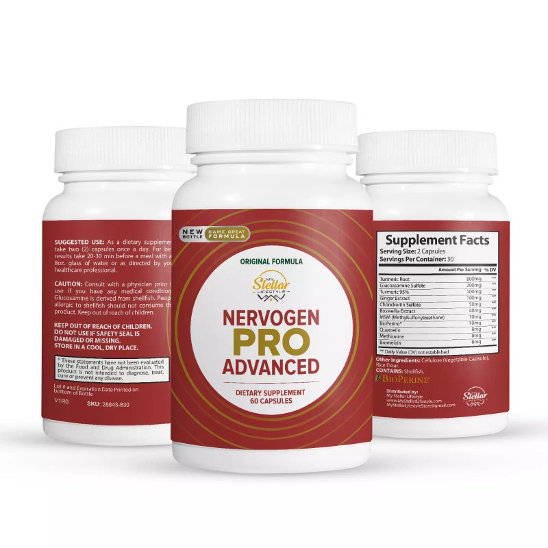 Nervogen Pro Advanced, soporte nervioso para neuropatía-60 Cápsulas