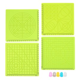 4Pcs 3D Printing Pen Silicone Pad Green Copy Board Soft Mat Drawing Tool with Finger Caps