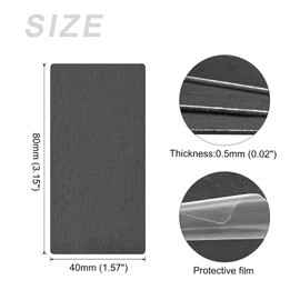 METALLIXITY Blank Metal Card (80mm x 40mm x 0.5mm) 5Pcs, Anodized Aluminum Nameplate - for Home Indoor DIY Signage Etching, Black