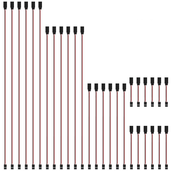 DYWISHKEY 30 Pieces Male to Female 3-Pin Servo Extension Cord