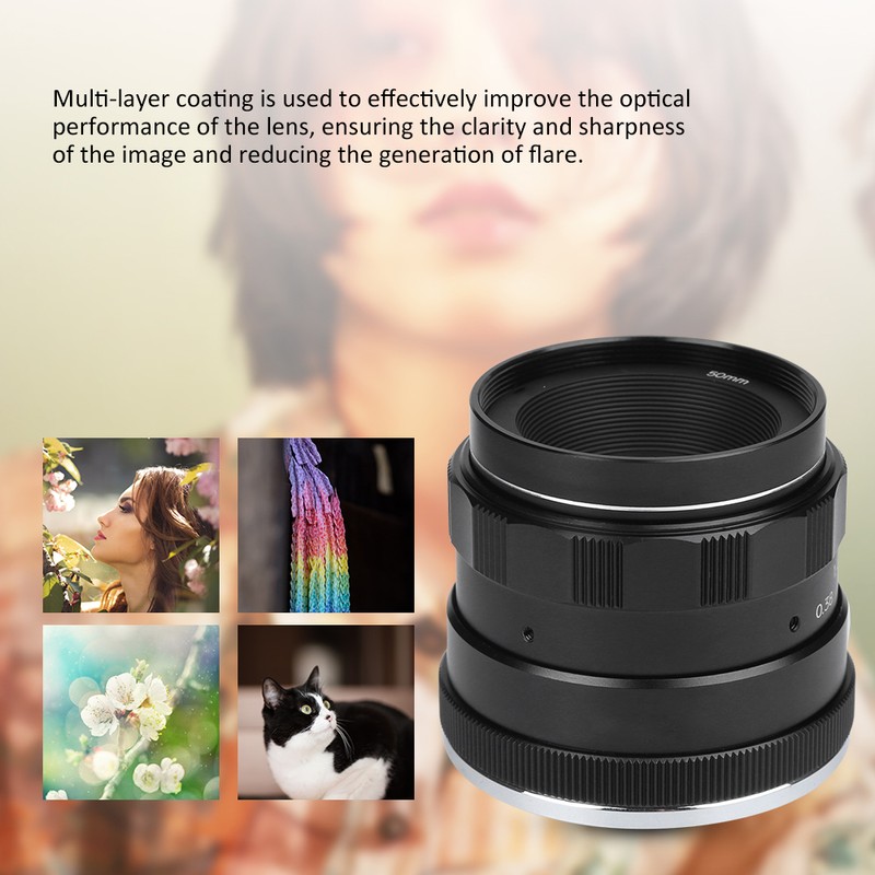 NEWYI 50mm F1.8 M4/3 Mount Large Aperture Portrait Manual Lens