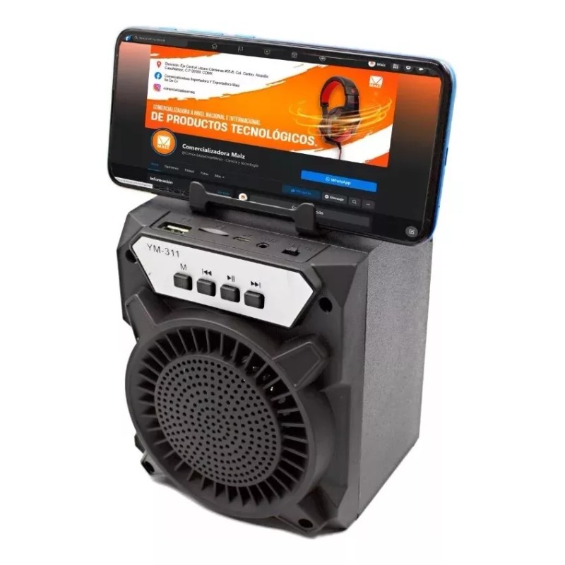 Maíz 3x2 Bocina Bluetooth Radio Fm Portatil Recargable Led Usb