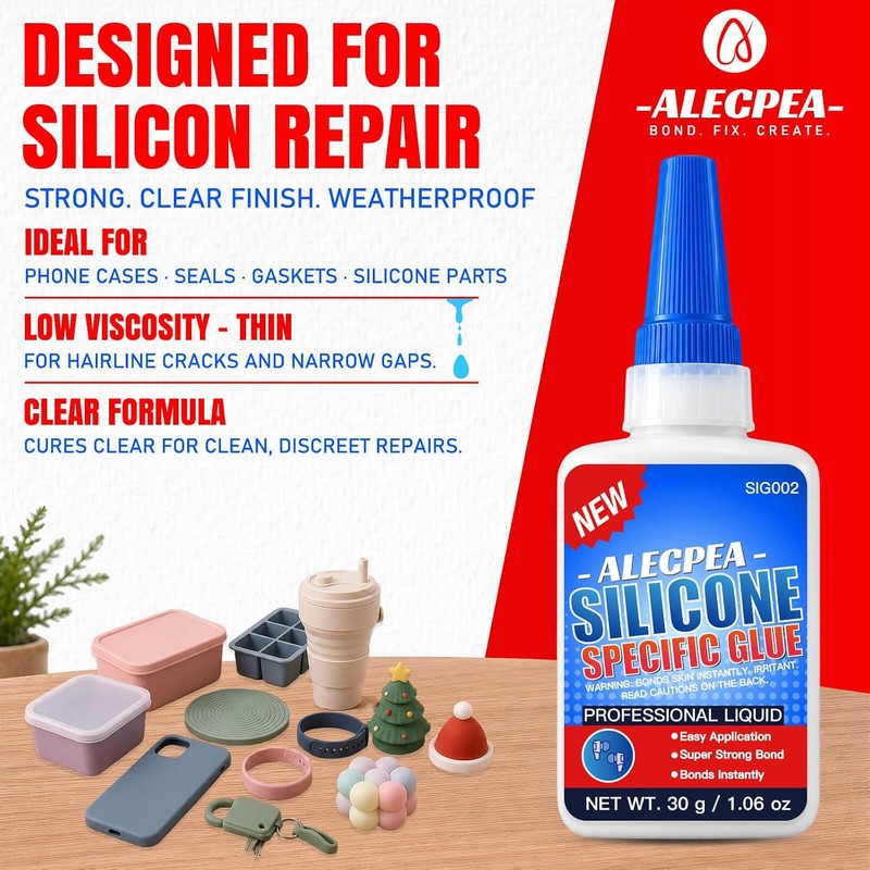 ALECPEA 30g Silicone Glue - Fast-Bonding & Weatherproof Adhesive for