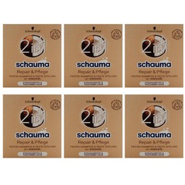 6 x Schauma Solid Shampoo & Conditioner 2-in-1 Repair & Care, 60 g (Pack of 6)