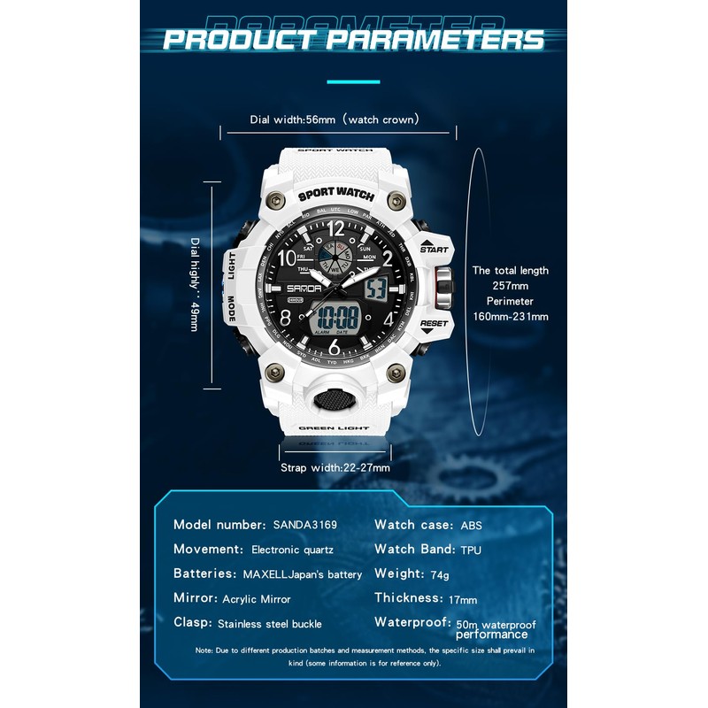 AIMES Mens Watches Sports Outdoor Waterproof Military Watch for Men